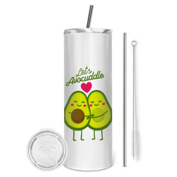 Let's avocuddle, Tumbler stainless steel 600ml, with metal straw & cleaning brush