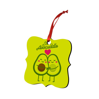 Let's avocuddle, Christmas ornament polygon wooden 7.5cm