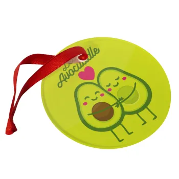 Let's avocuddle, Christmas ornament glass 9cm