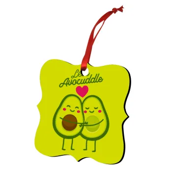 Let's avocuddle, Στολίδι Χριστουγεννιάτικο στολίδι polygon ξύλινο 7.5cm