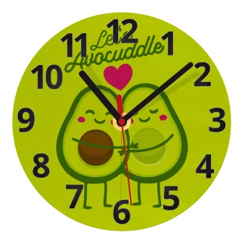 Let's avocuddle, Ρολόι τοίχου γυάλινο (20cm)