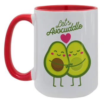 Let's avocuddle, Κούπα Mega 15oz, κεραμική Κόκκινη, 450ml