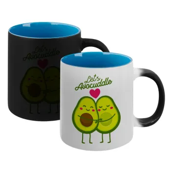 Let's avocuddle, Κούπα Μαγική εσωτερικό μπλε, κεραμική 330ml που αλλάζει χρώμα με το ζεστό ρόφημα