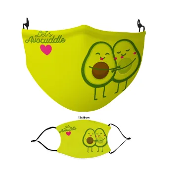Let's avocuddle, Μάσκα υφασμάτινη Ενηλίκων πολλαπλών στρώσεων με υποδοχή φίλτρου