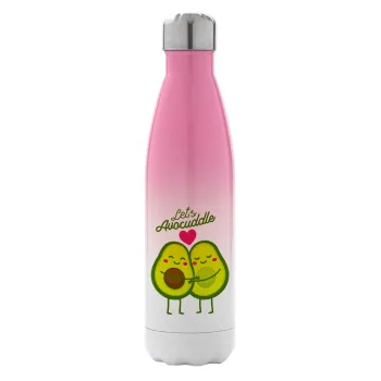 Let's avocuddle, Metal mug thermos Pink/White (Stainless steel), double wall, 500ml
