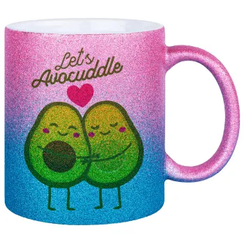 Let's avocuddle, Κούπα Χρυσή/Μπλε Glitter, κεραμική, 330ml