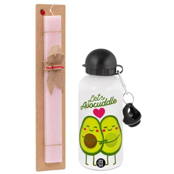 Let's avocuddle, Easter Set, metallic aluminum bottle (500ml) & aromatic flat Easter candle (30cm) (PINK)