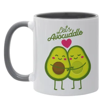 Let's avocuddle, Mug colored grey, ceramic, 330ml