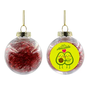 Let's avocuddle, Transparent Christmas tree ball ornament with red filling 8cm