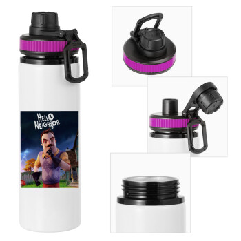  Hello Neighbor, Metallic water bottle with safety lid, 850ml aluminum
