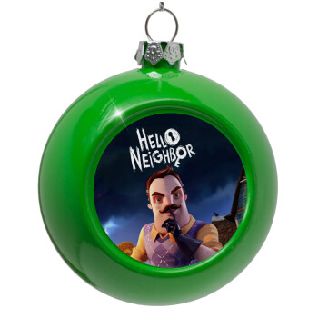  Hello Neighbor, Green Christmas tree ornament bauble 8cm