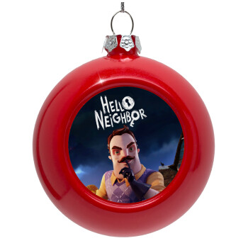  Hello Neighbor, Red Christmas tree ornament bauble 8cm