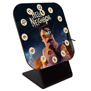  Hello Neighbor, Επιτραπέζιο ρολόι σε φυσικό ξύλο (10cm)