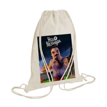  Hello Neighbor, Τσάντα πλάτης πουγκί GYMBAG natural (28x40cm)