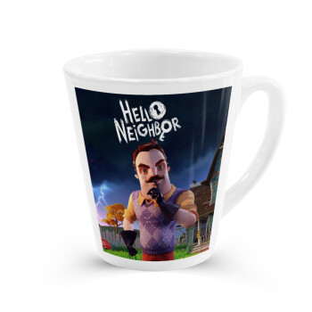  Hello Neighbor, Κούπα κωνική Latte Λευκή, κεραμική, 300ml