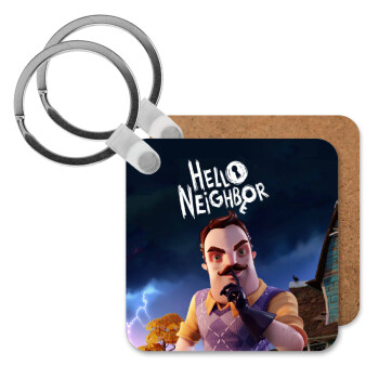  Hello Neighbor, Μπρελόκ Ξύλινο τετράγωνο MDF