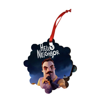  Hello Neighbor, Christmas ornament snowflake wooden 7.5cm