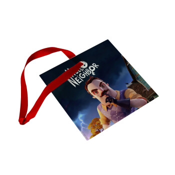  Hello Neighbor, Christmas ornament, glass square ornament 9x9cm