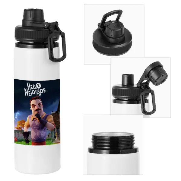 Hello Neighbor — Metal water bottle with safety cap, aluminum 850ml