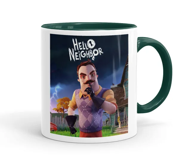Hello Neighbor — Mug colored green, ceramic, 330ml