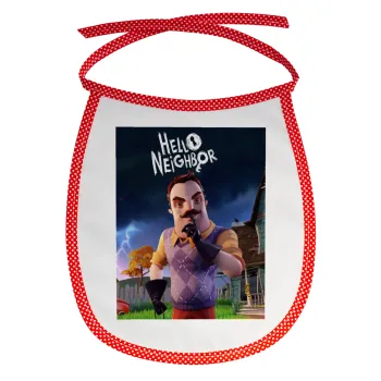  Hello Neighbor, Σαλιάρα μωρού αλέκιαστη με κορδόνι Κόκκινη