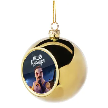  Hello Neighbor, Στολίδι Χριστουγεννιάτικη μπάλα δένδρου Χρυσή 8cm