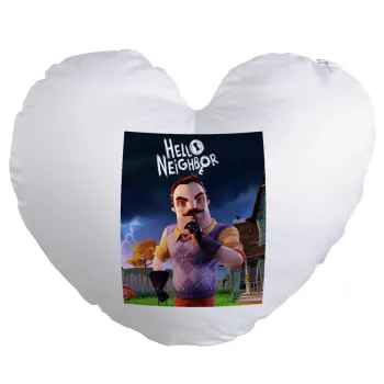  Hello Neighbor, Μαξιλάρι καναπέ καρδιά 40x40cm περιέχεται το  γέμισμα