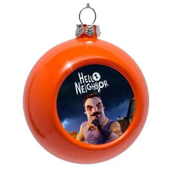  Hello Neighbor, Orange Christmas tree ornament bauble 8cm