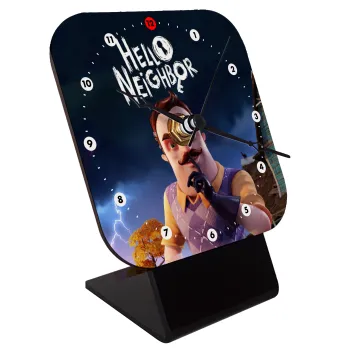  Hello Neighbor, Quartz Wooden table clock with hands (10cm)