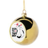 Golden Christmas tree ball ornament 8cm
