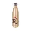 Glitter gold stainless steel thermos bottle, double-walled, 500ml