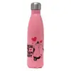 Metal mug thermos Pink Mat (Stainless steel), double wall, 500ml