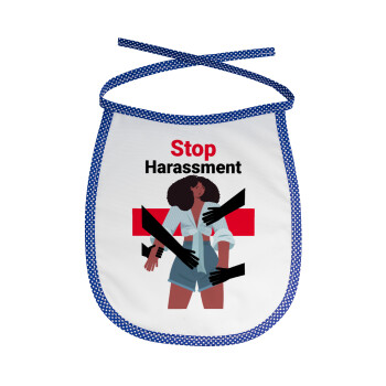 STOP Harassment, Σαλιάρα μωρού αλέκιαστη με κορδόνι Μπλε