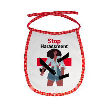 STOP Harassment, Σαλιάρα μωρού αλέκιαστη με κορδόνι Κόκκινη