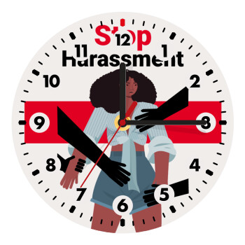STOP Harassment, Wooden wall clock (20cm)
