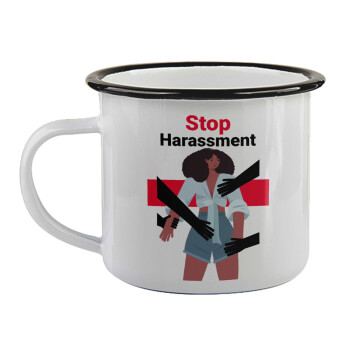 STOP Harassment, Κούπα εμαγιέ με μαύρο χείλος 360ml