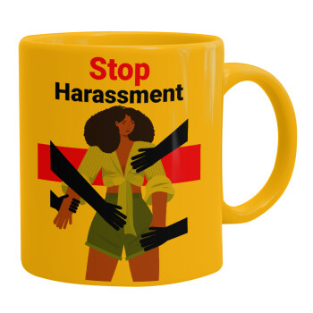 STOP Harassment, Κούπα, κεραμική κίτρινη, 330ml (1 τεμάχιο)