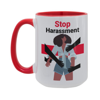 STOP Harassment, Κούπα Mega 15oz, κεραμική Κόκκινη, 450ml