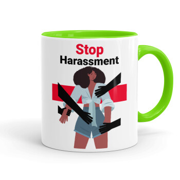 STOP Harassment, Mug colored light green, ceramic, 330ml