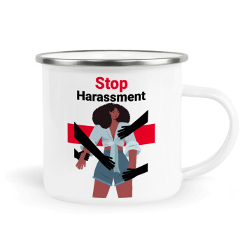 STOP Harassment, Κούπα Μεταλλική εμαγιέ λευκη 360ml
