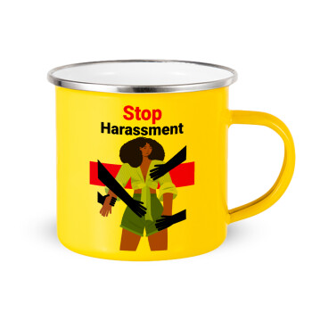 STOP Harassment, Κούπα Μεταλλική εμαγιέ Κίτρινη 360ml