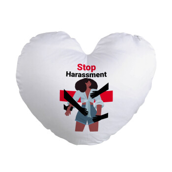 STOP Harassment, Μαξιλάρι καναπέ καρδιά 40x40cm περιέχεται το  γέμισμα