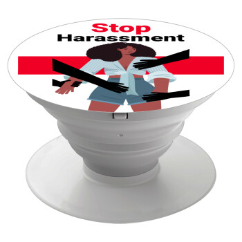 STOP Harassment, Phone Holders Stand  White Hand-held Mobile Phone Holder