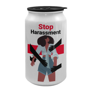 STOP Harassment, Κούπα ταξιδιού μεταλλική με καπάκι (tin-can) 500ml