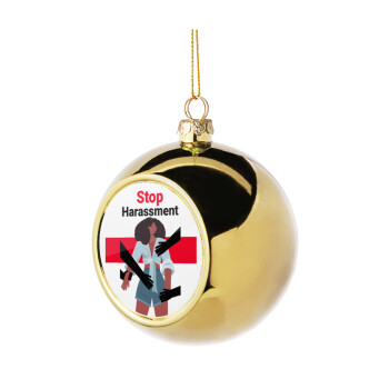 STOP Harassment, Χριστουγεννιάτικη μπάλα δένδρου Χρυσή 8cm