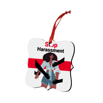 STOP Harassment, Χριστουγεννιάτικο στολίδι polygon ξύλινο 7.5cm