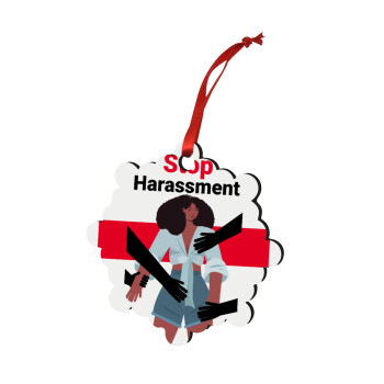 STOP Harassment, Χριστουγεννιάτικο στολίδι snowflake ξύλινο 7.5cm