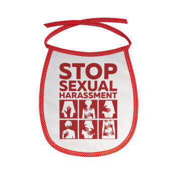 STOP sexual Harassment, Σαλιάρα μωρού αλέκιαστη με κορδόνι Κόκκινη