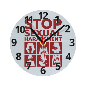 STOP sexual Harassment, Ρολόι τοίχου γυάλινο (20cm)