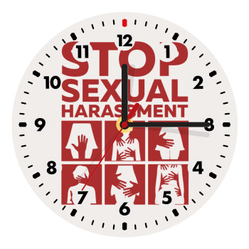 STOP sexual Harassment, Wooden wall clock (20cm)